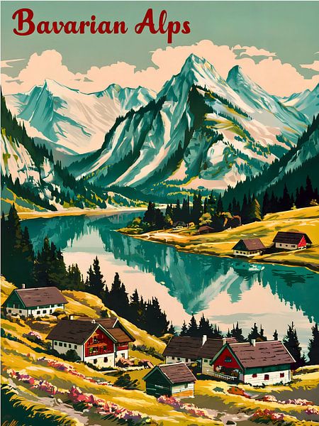 Bezaubernder Kunstdruck der bayerischen Alpen von Robert Swaine