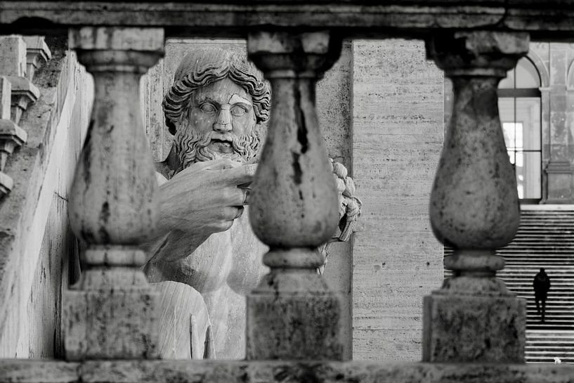 Zwart-wit Beeld Capitolijn Rome Italië van Martijn Jebbink Fotografie