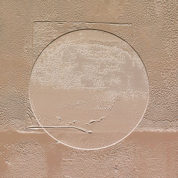 Modern Japandi moon abstraction in soft earthy colours by FRESH Fine Art