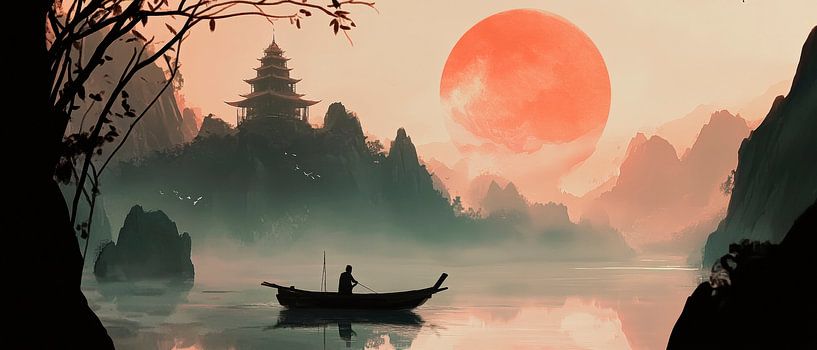 Veiled landscape in the evening light by Poster Art Shop