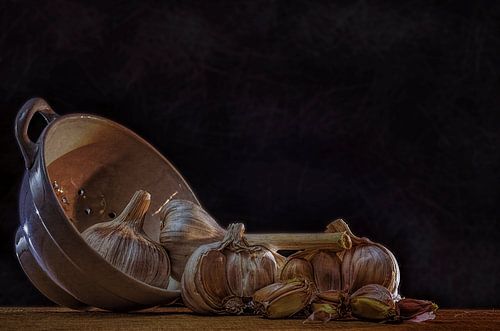 Knoflook en zeef