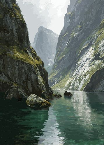 Fjordlandschap met rustig water