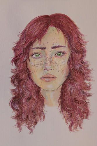 Portret van meisje met roze haar
