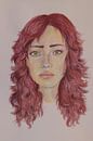 Portret van meisje met roze haar van Iris Kelly Kuntkes thumbnail
