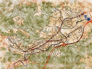 Kaart van Kapfenberg in de stijl 'Serene Summer' van Maporia