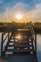 Houten bruggetje bij zonsondergang II