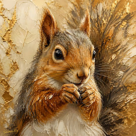 Golden Whiskers - Écureuil 1 sur Johannas Art Creations