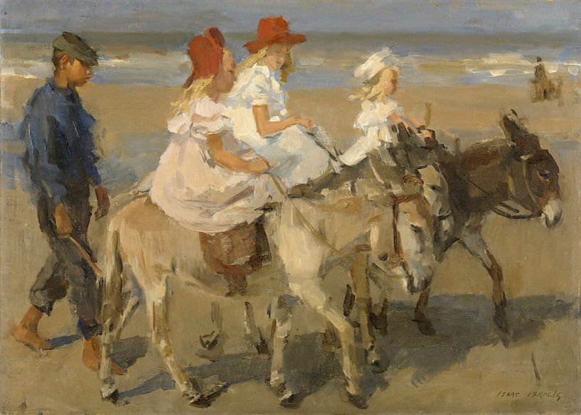 Ezeltje rijden langs het strand, Isaac Israels van Schilders Gilde