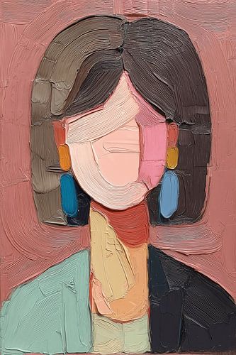 Abstraktes Impasto-Porträt einer Frau Nr.1