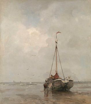 Bomb barge on Scheveningen beach, Jacob Maris