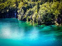 the brightest turquoise colours of Plitvice National Parc, Croatia