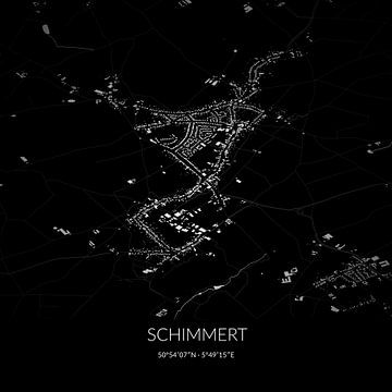 Zwart-witte landkaart van Schimmert, Limburg. van Rezona