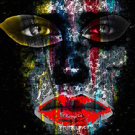 Split Signal Abstract Portrait Wall Art by Mavro Orbino