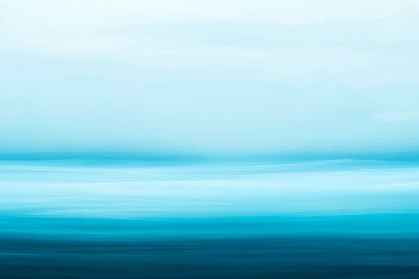 De douces vagues dans un jeu de couleurs bleues par Poster Art Shop