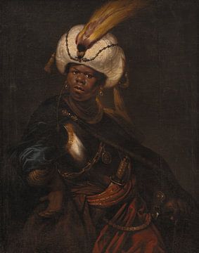 Een man met tulband en harnas, Karel van Mander