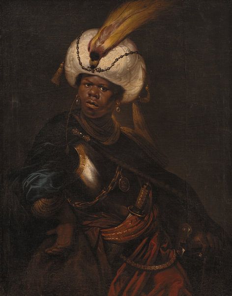 Un homme portant un turban et une armure, Karel van Mander par Des maîtres magistraux