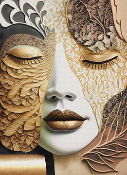 Die goldene Maske des Lachens von Gisela- Art for You