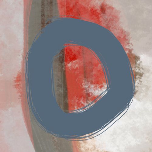 Tramonto Tenero. Abstract Minimalistisch in rood, blauw en bruin