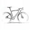 Esquisse en noir et blanc d'un vélo de course sur Lauren Wilde