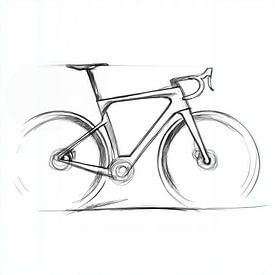 Black and white sketch of a racing bicycle by Lauren Wilde