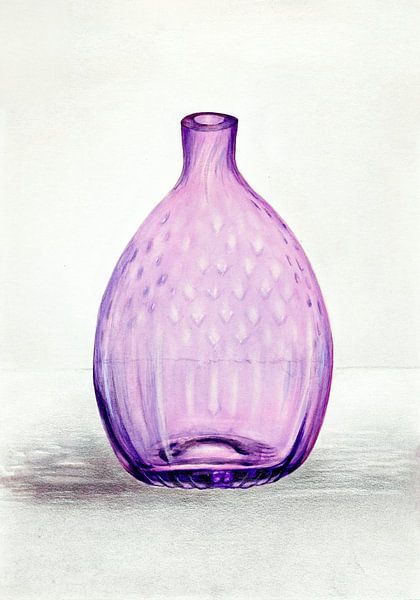 Bright flower vase watercolor by Mad Dog Art