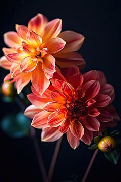 Colourful Dahlia composition