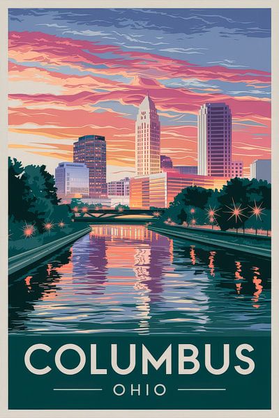Columbus, Ohio Vintage Reisposter van Poster Art Shop