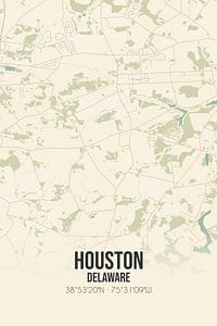 Carte ancienne de Houston (Delaware), Etats-Unis. sur Rezona
