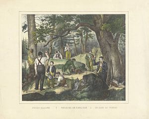 Fuchs graben. / Terrier de renards. / Die Jagd auf Füchse, Firma Joseph Scholz, 1829 - 1880