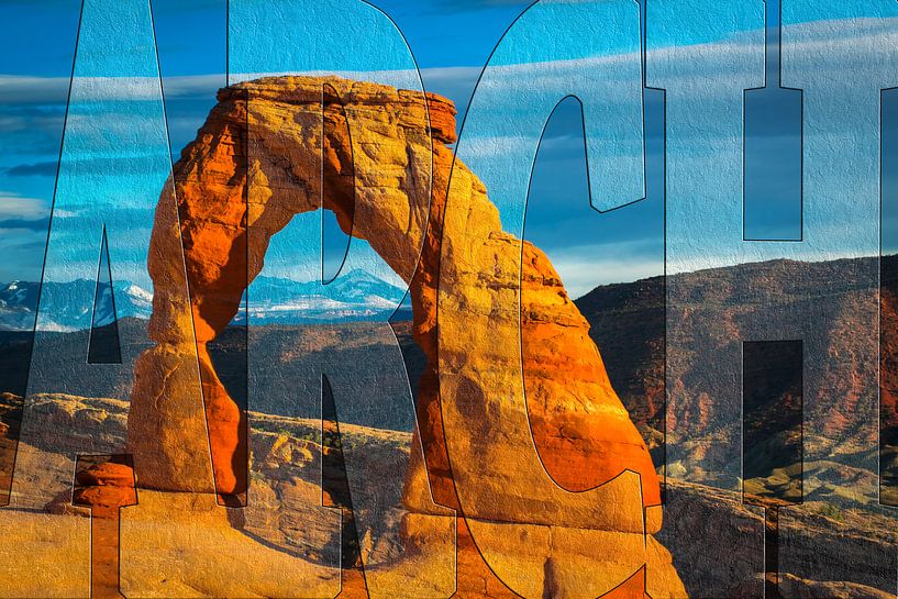 Delicate Arch bij zonsondergang, Arches National Park, Utah van Rietje Bulthuis