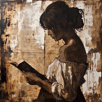 Femme avec un livre sur Tableaux ARTEO