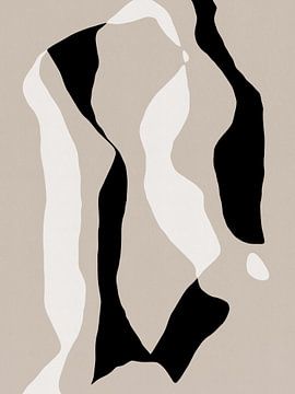Vormen 8 | Neutraal & Zwart Abstract Minimalisme van Menega Sabidussi