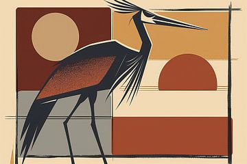 Chic Crane Silhouette van Blikvanger Schilderijen