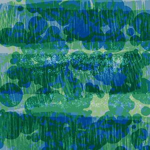 Modern abstract minimalist landscape in green and blue. by Dina Dankers