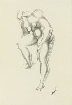 Naakttekening in de stijl van Auguste Rodin van Peter Balan