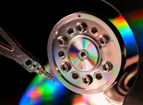 Im Inneren einer Computer Festplatte