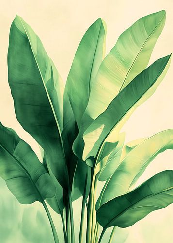 Tropische bananenbladeren natuur kunst