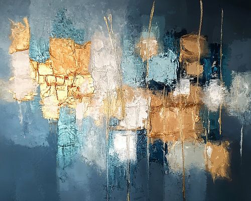 Reflets dorés en bleu sur Art Merveilleux