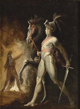Johann Heinrich Füssli, La rencontre de Sir Huon de Bordeaux dans la grotte du Liban - 1805
