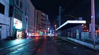 Tram Stop by Night