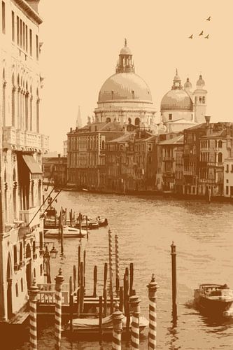 Venetië en het Canal Grande in Taupe