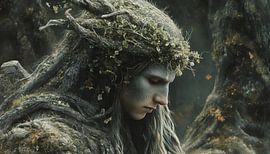 Naturverbundene Elfe in ehrfürchtiger Versenkung von artefacti