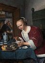 Mädchen isst Austern, Jan Steen von Meesterlijcke Meesters Miniaturansicht