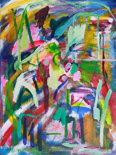 Veelkleurig abstract schilderij