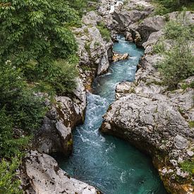 The turquoise Soča River in Triglav National Park flows through the Velika Korita gorge here by OCEANVOLTA