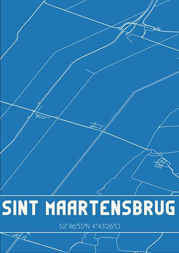 Blauwdruk | Landkaart | Sint Maartensbrug (Noord-Holland)