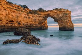 Sunset at Praia de Albandeira in the Algarve, Portugal by Henk Meijer Photography