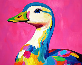 Zomer Eend Kleur van Abstract Schilderij