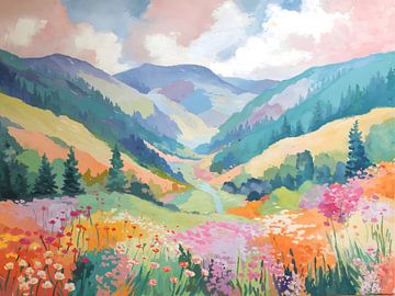 Kleurrijk weidelandschap