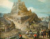 König Nimrod, der den Bau des Turms zu Babel anordnete, Louis de Caullery von Meisterhafte Meister Miniaturansicht